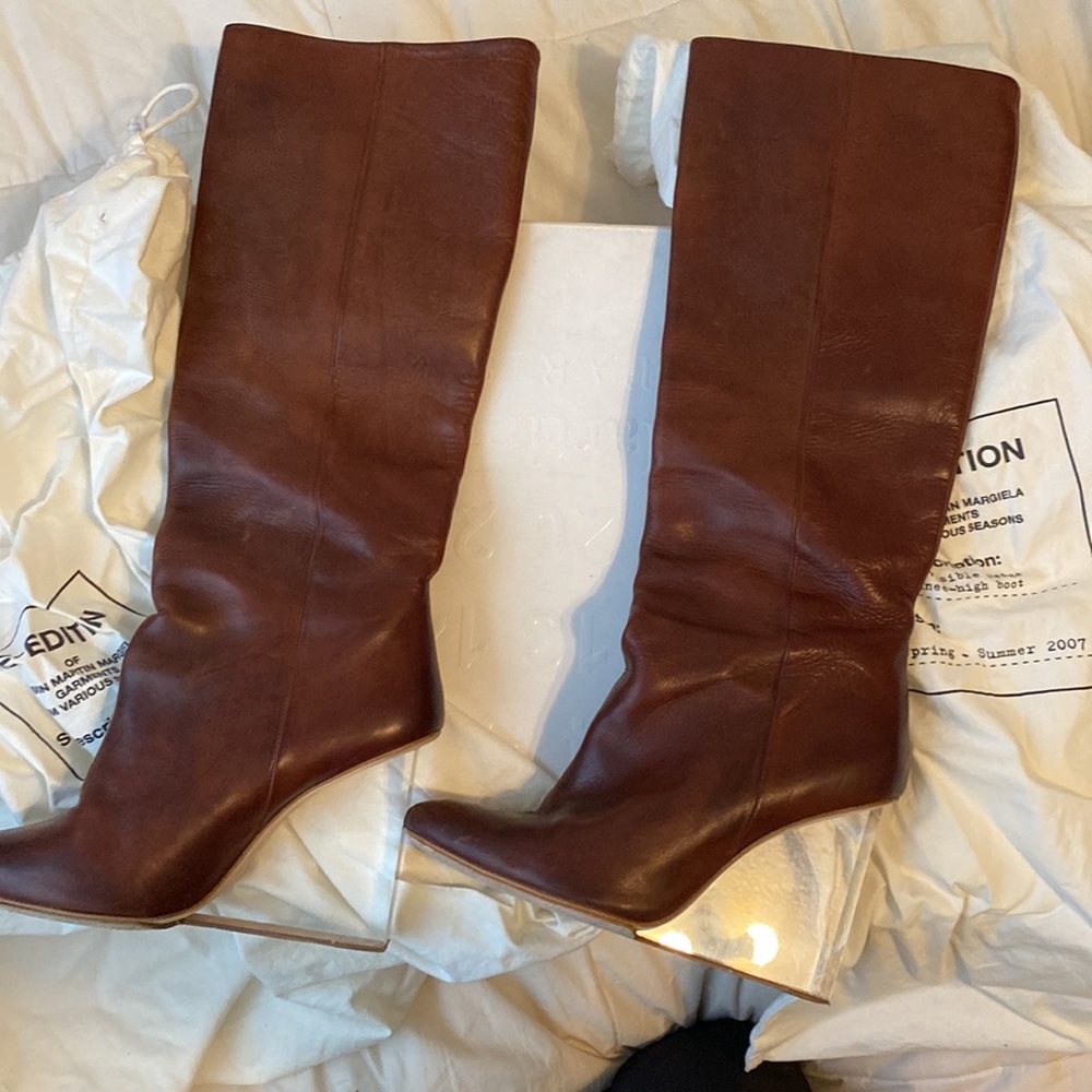 Maison Martin plexi glass boots